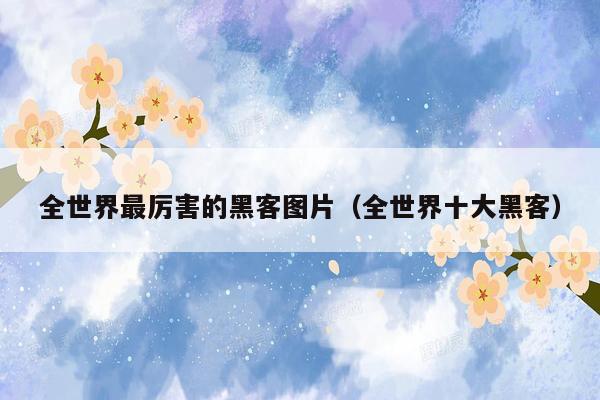 全世界最厉害的黑客图片(全世界十大黑客)