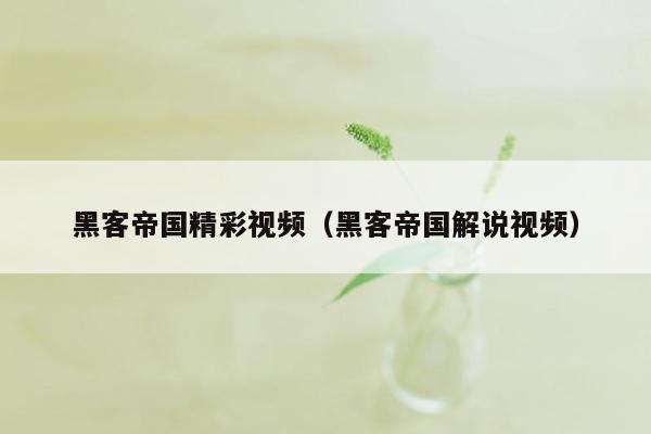 黑客帝国精彩视频(黑客帝国解说视频)