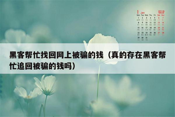 黑客帮忙找回网上被骗的钱(真的存在黑客帮忙追回被骗的钱吗)