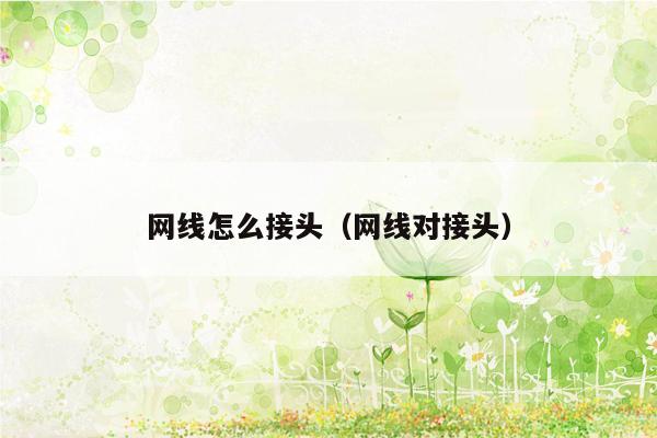 网线怎么接头(网线对接头)