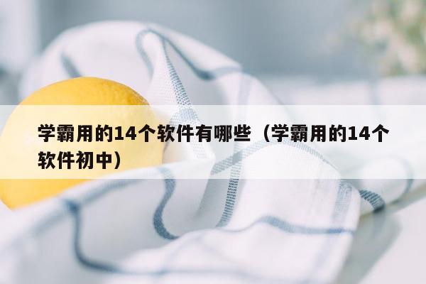 学霸用的14个软件有哪些(学霸用的14个软件初中)