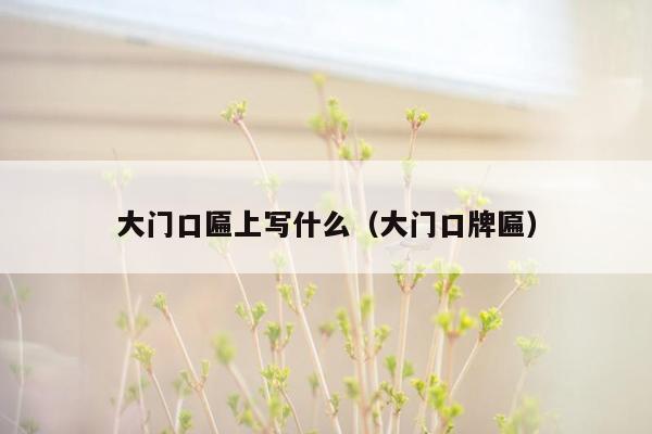 大门口匾上写什么(大门口牌匾)