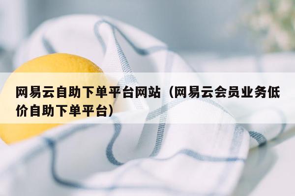 网易云自助下单平台网站(网易云会员业务低价自助下单平台)