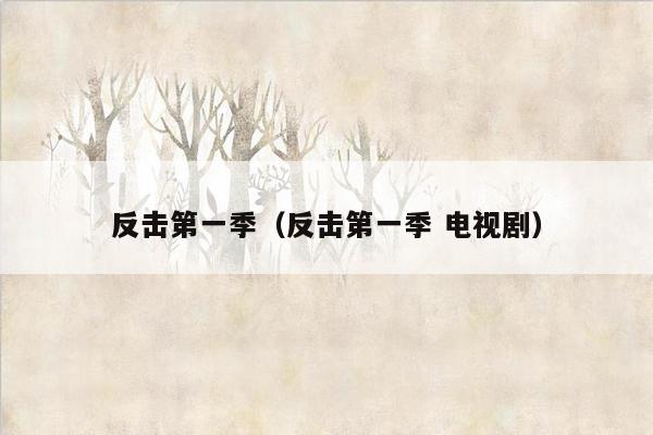 反击第一季(反击第一季 电视剧)