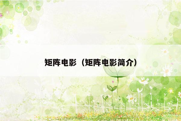 矩阵电影(矩阵电影简介)