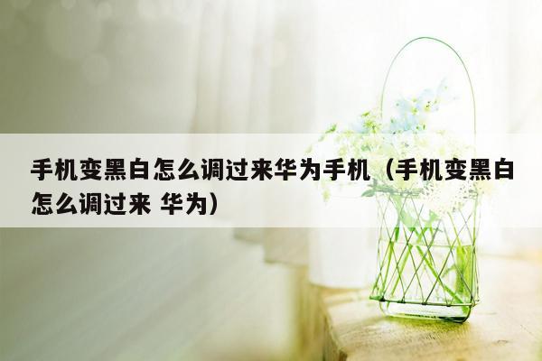 手机变黑白怎么调过来华为手机(手机变黑白怎么调过来 华为)