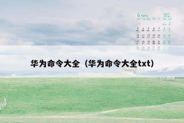 华为命令大全(华为命令大全txt)