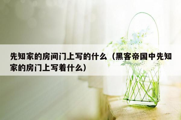 先知家的房间门上写的什么(黑客帝国中先知家的房门上写着什么)