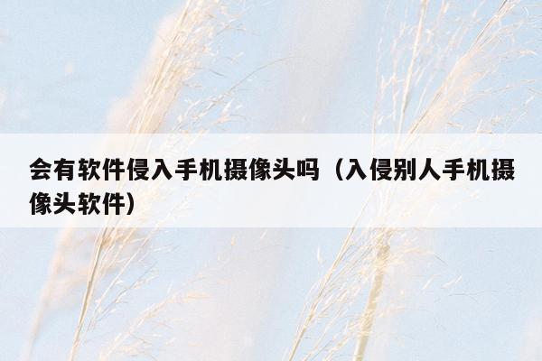 会有软件侵入手机摄像头吗(入侵别人手机摄像头软件)