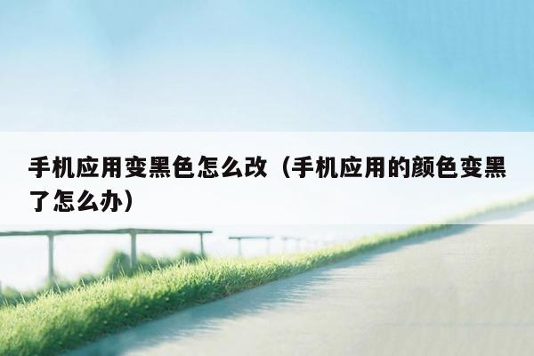 手机应用变黑色怎么改(手机应用的颜色变黑了怎么办)
