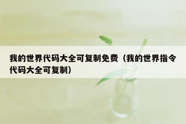 我的世界代码大全可复制免费(我的世界指令代码大全可复制)