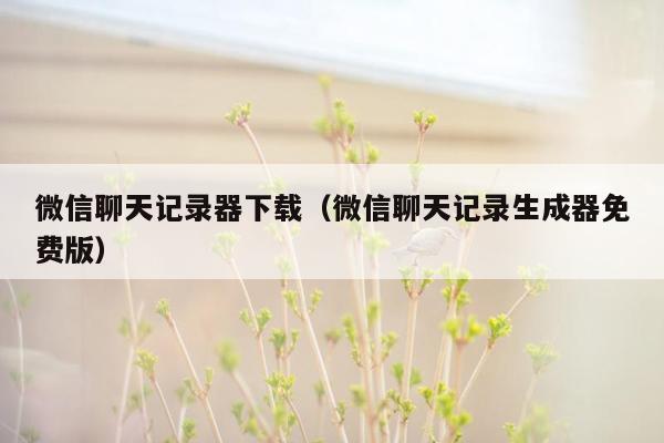 微信聊天记录器下载(微信聊天记录生成器免费版)