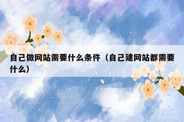 自己做网站需要什么条件(自己建网站都需要什么)