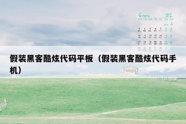 假装黑客酷炫代码平板(假装黑客酷炫代码手机)