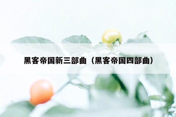 黑客帝国新三部曲(黑客帝国四部曲)