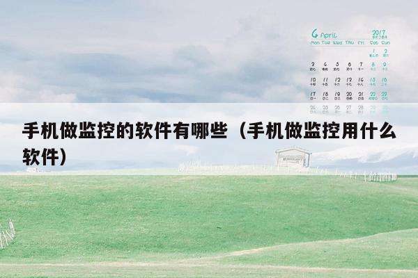 手机做监控的软件有哪些(手机做监控用什么软件)