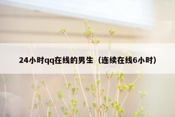 24小时qq在线的男生(连续在线6小时)