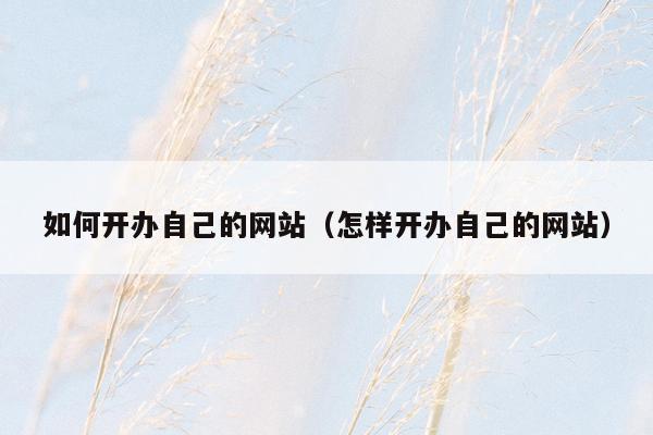 如何开办自己的网站(怎样开办自己的网站)