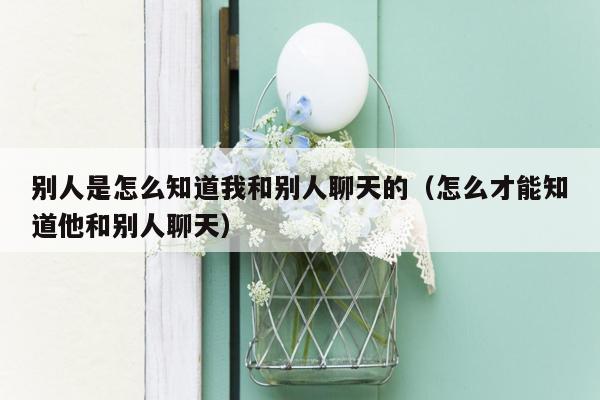 别人是怎么知道我和别人聊天的(怎么才能知道他和别人聊天)