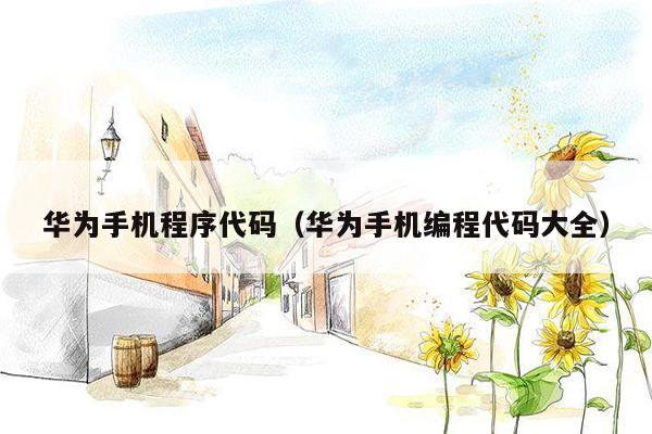 华为手机程序代码(华为手机编程代码大全)