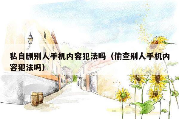 私自删别人手机内容犯法吗(偷查别人手机内容犯法吗)