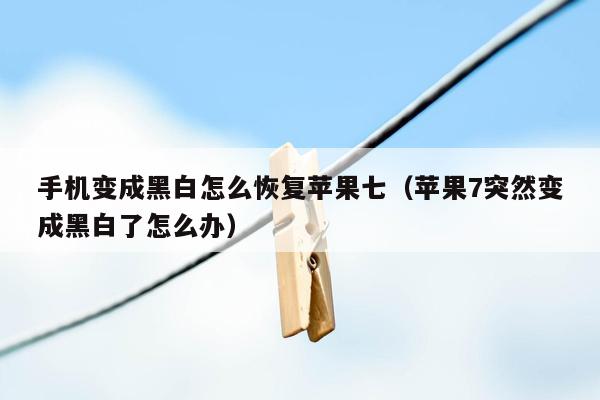 手机变成黑白怎么恢复苹果七(苹果7突然变成黑白了怎么办)
