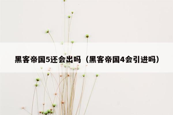 黑客帝国5还会出吗(黑客帝国4会引进吗)