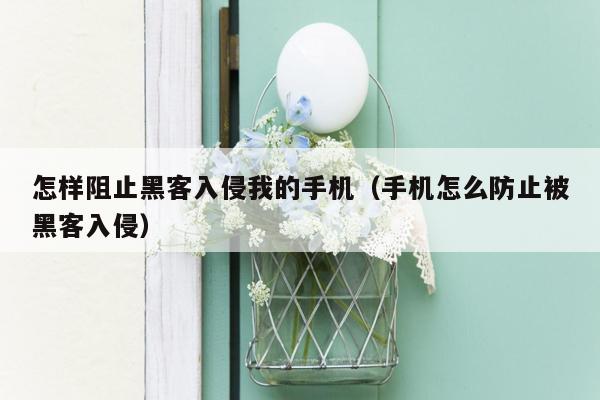 怎样阻止黑客入侵我的手机(手机怎么防止被黑客入侵)