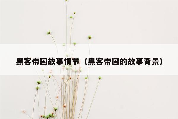 黑客帝国故事情节(黑客帝国的故事背景)