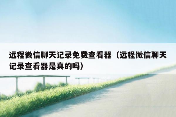 远程微信聊天记录免费查看器(远程微信聊天记录查看器是真的吗)