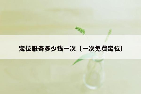 定位服务多少钱一次(一次免费定位)