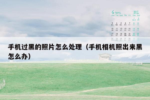 手机过黑的照片怎么处理(手机相机照出来黑怎么办)