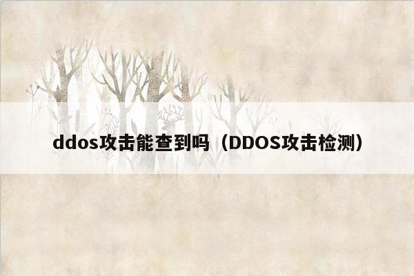 ddos攻击能查到吗(DDOS攻击检测)