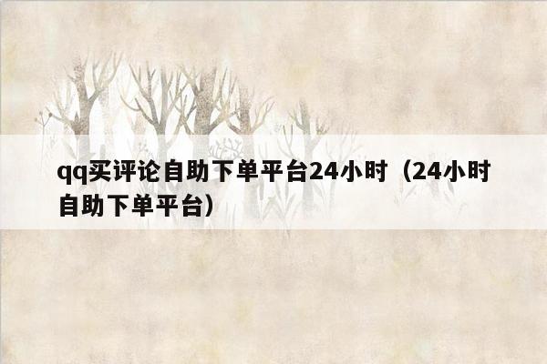 qq买评论自助下单平台24小时(24小时自助下单平台)