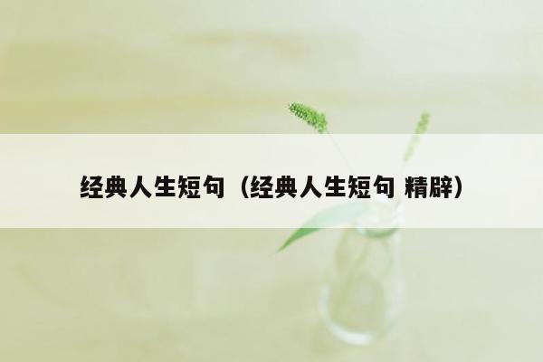 经典人生短句(经典人生短句 精辟)