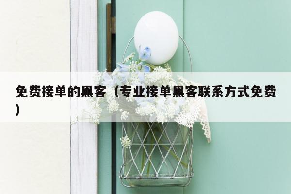 免费接单的黑客(专业接单黑客联系方式免费)