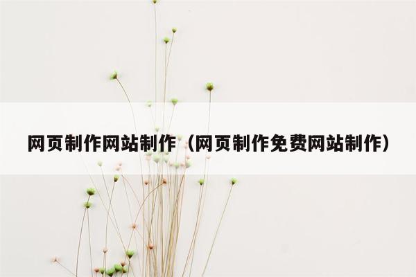 网页制作网站制作(网页制作免费网站制作)