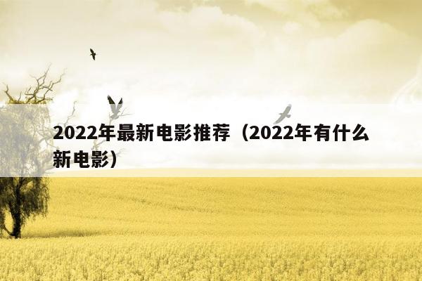2022年最新电影推荐(2022年有什么新电影)