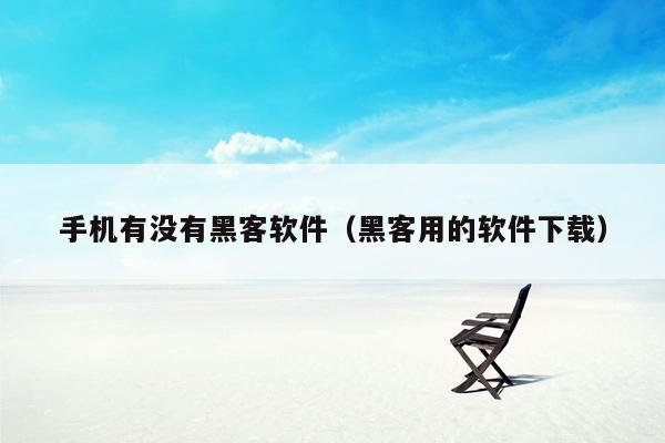 手机有没有黑客软件(黑客用的软件下载)
