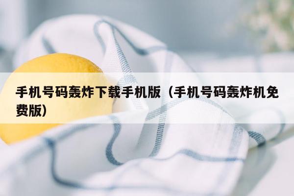 手机号码轰炸下载手机版(手机号码轰炸机免费版)