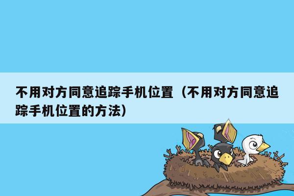 不用对方同意追踪手机位置(不用对方同意追踪手机位置的方法)