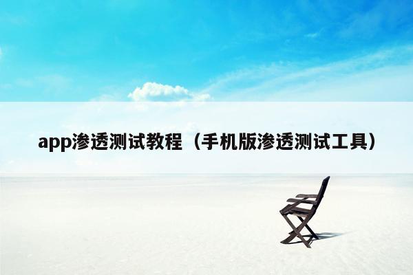 app渗透测试教程(手机版渗透测试工具)