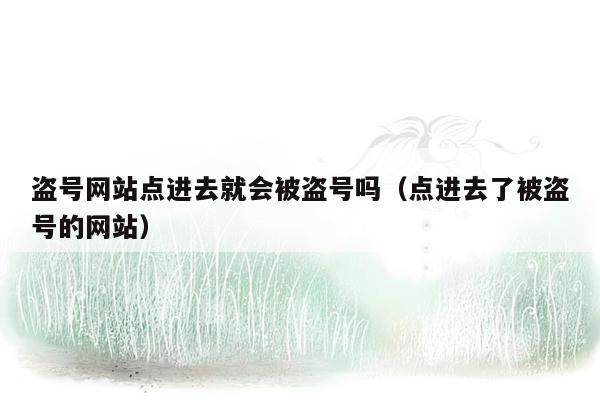 盗号网站点进去就会被盗号吗(点进去了被盗号的网站)