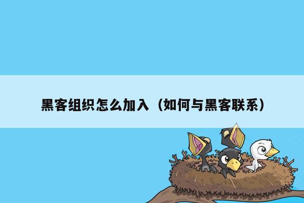 黑客组织怎么加入(如何与黑客联系)