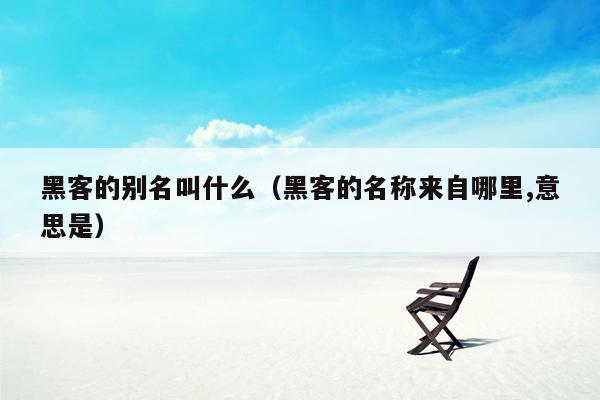 黑客的别名叫什么(黑客的名称来自哪里,意思是)