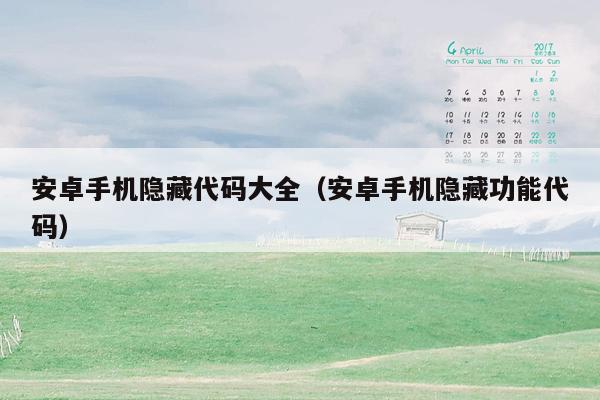 安卓手机隐藏代码大全(安卓手机隐藏功能代码)