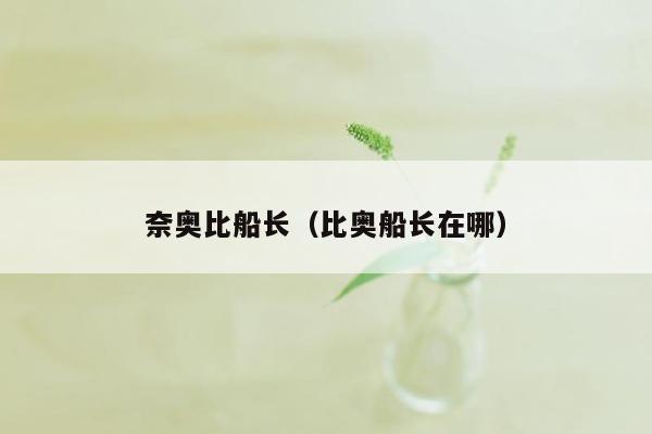 奈奥比船长(比奥船长在哪)
