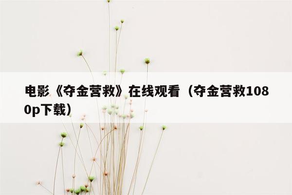 电影《夺金营救》在线观看(夺金营救1080p下载)