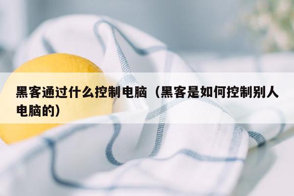 黑客通过什么控制电脑(黑客是如何控制别人电脑的)