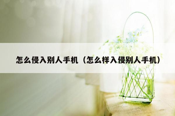 怎么侵入别人手机(怎么样入侵别人手机)